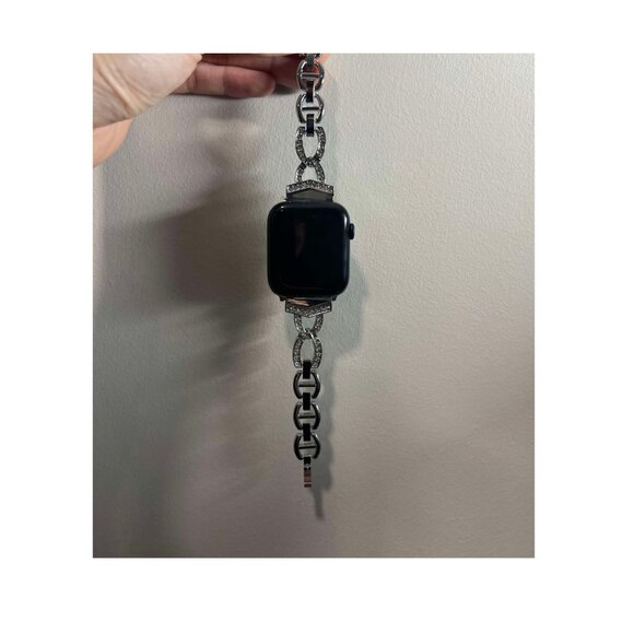 Apple Watch Band Luxury Adjustable Slim Strap Silver Stainless Band - Silver - Picture 4 of 5